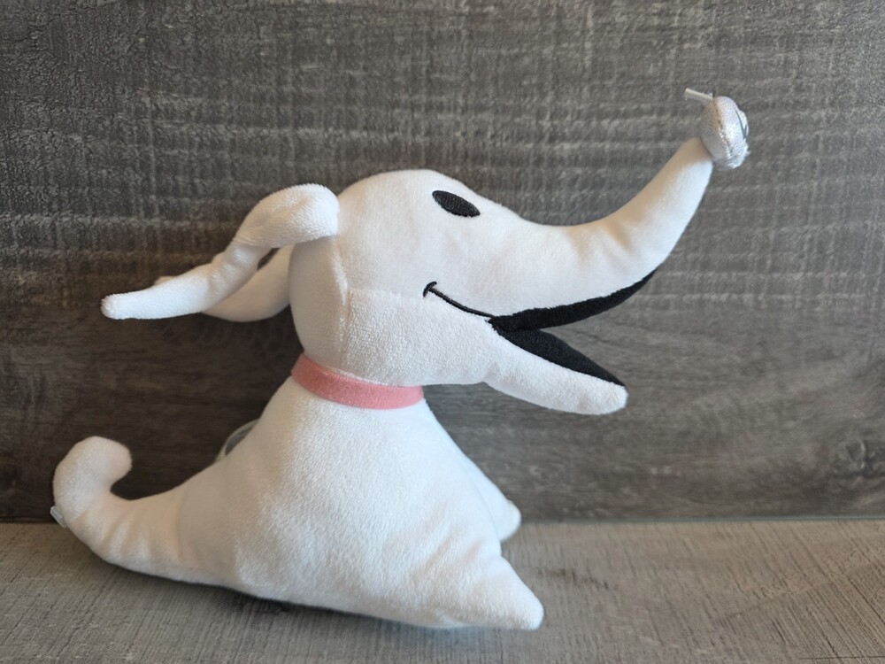 Disney Nightmare Before Christmas Zero Dog 7" Plush w Silver Sparkle Pumpkin g51